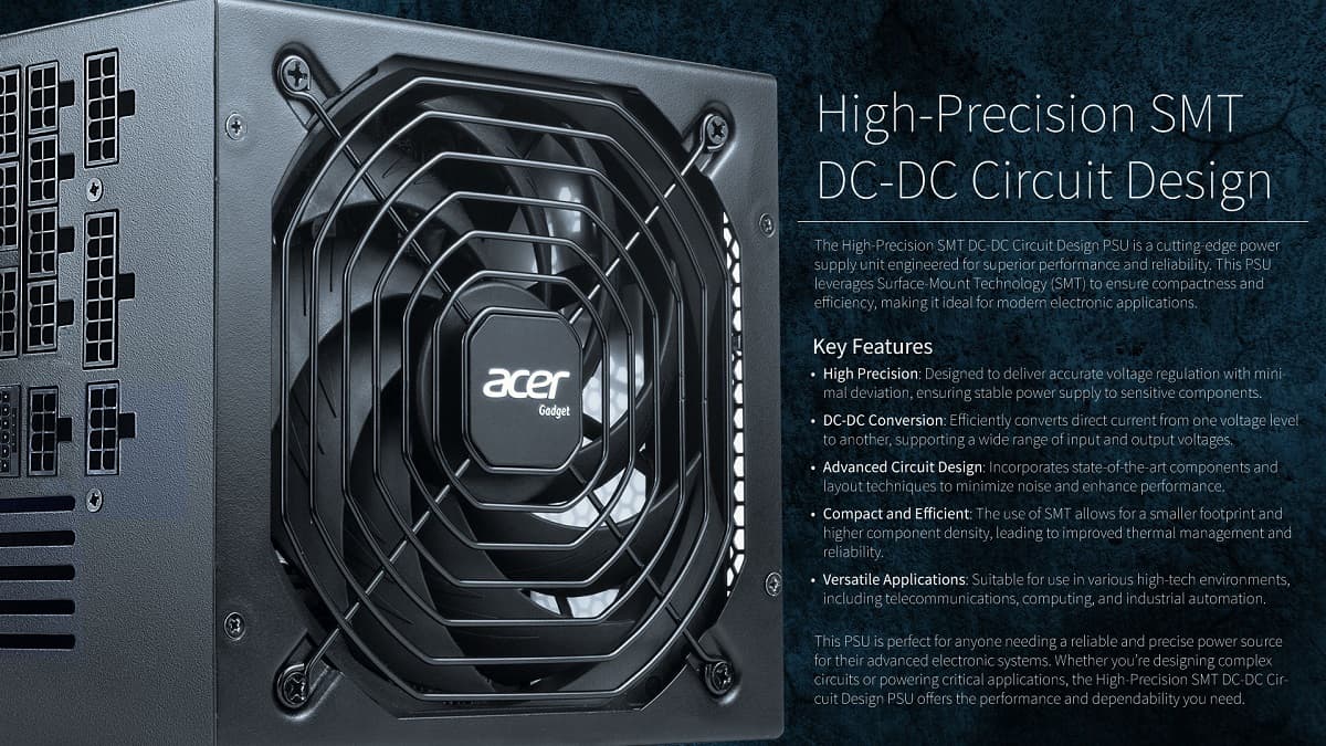 ACER AC1000 FULL MODULAR ATX 3.0 POWER SUPPLY
